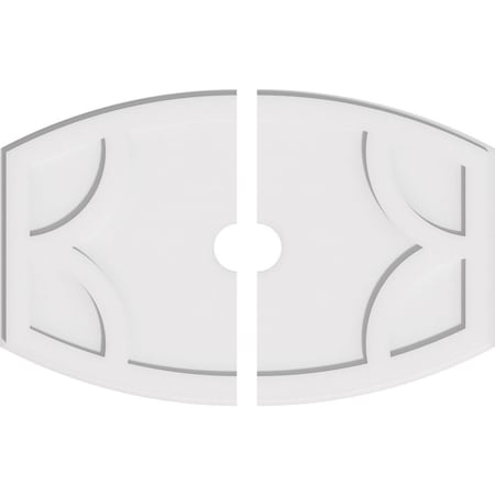 Ekena Millwork Kailey Architectural Grade PVC Ceiling Medallion, 30"W x 20"H x 3"ID x 16 1/4"C x 1"P, Two-Piece CMP30X20KY2-03000